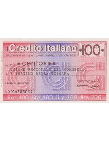 100 lire Unione Regionale Commercio e Turismo Toscana - 02.08.1976 - (CRIT16) FDS