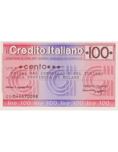 100 lire Unione Commercio e Turismo della Prov. di Milano - 02.08.1976 - (CRIT17) FDS