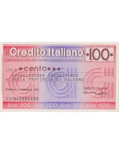 100 lire Associazione Industriali della Provincia di Palermo - 03.09.1976 - (CRIT23) FDS