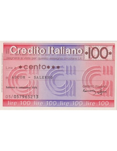 100 lire Ascom - Salerno - 06.09.1976 - (CRIT28) FDS