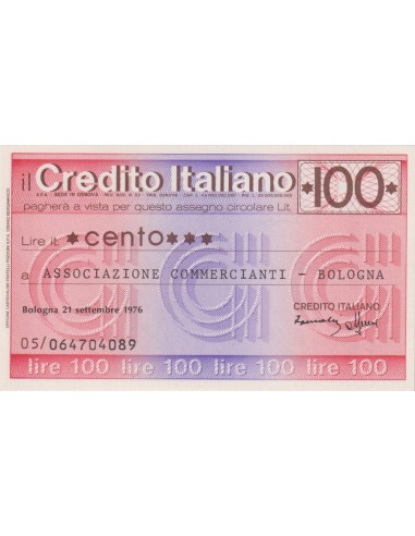 100 lire Associazione Commercianti - Bologna - 21.09.1976 - (CRIT33) FDS