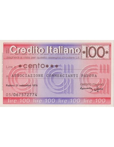 100 lire Associazione Commercianti Padova - 21.09.1976 - (CRIT38) FDS