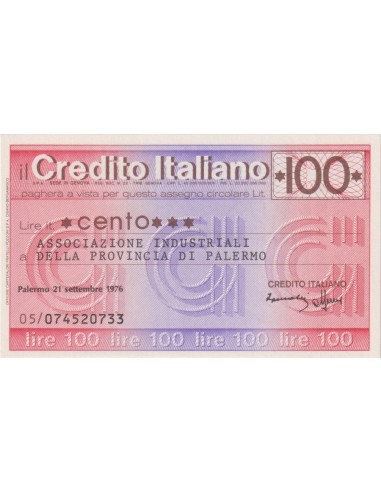 100 lire Associazione Industriali della Provincia di Palermo - 21.09.1976 - (CRIT39) FDS