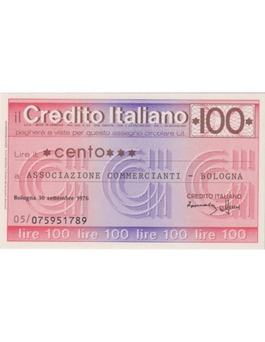 100 lire Associazione Commercianti - Bologna - 30.09.1976 - (CRIT42) FDS