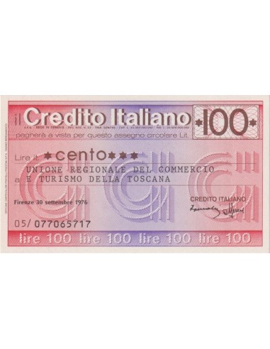 100 lire Unione Regionale Commercio e Turismo Toscana - 30.09.1976 - (CRIT43) FDS