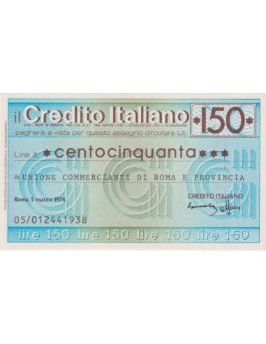 150 lire Unione Commercianti di Roma e Provincia - 05.03.1976 - (CRIT47) FDS