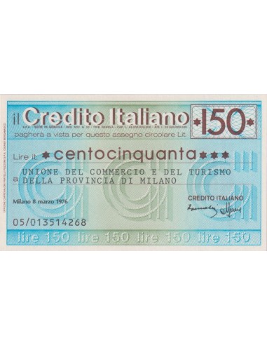 150 lire Unione Commercio e Turismo della Prov. di Milano - 08.03.1976 - (CRIT48) FDS