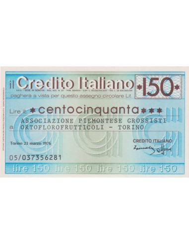 150 lire Ass. Piemontese grossisti Ortoflorofrutticoli - To - 23.03.1976 - (CRIT54) FDS