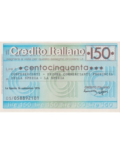 150 lire Conf. - Unione Comm. Prov. della Spezia - La Spezia - 16.09.1976 - (CRIT61) FDS