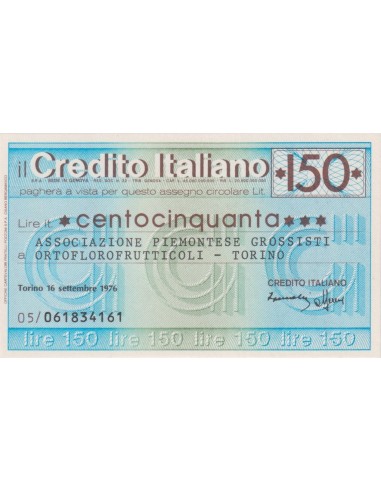 150 lire Ass. Piemontese grossisti Ortoflorofrutticoli - To - 16.09.1976 - (CRIT64) FDS
