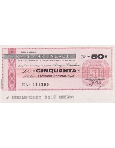 50 lire Lanificio di Somma S.p.A. - 30.06.1977 - (BBEL4) FDS
