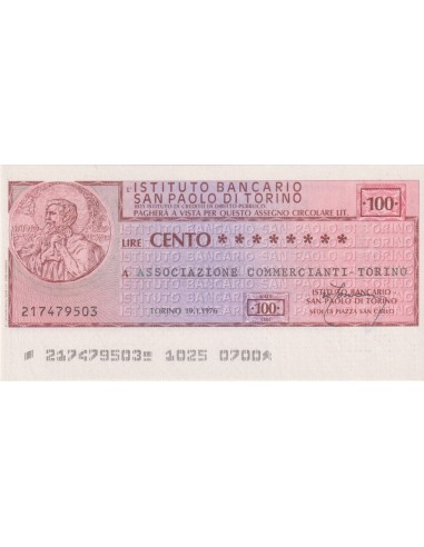 100 lire Associazione Commercianti - Torino - 19.01.1976 - (IBSPT13) FDS