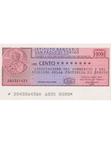 100 lire Ass. Commercio e Turismo Provincia di Genova - 30.11.1976 - (IBSPT21) FDS