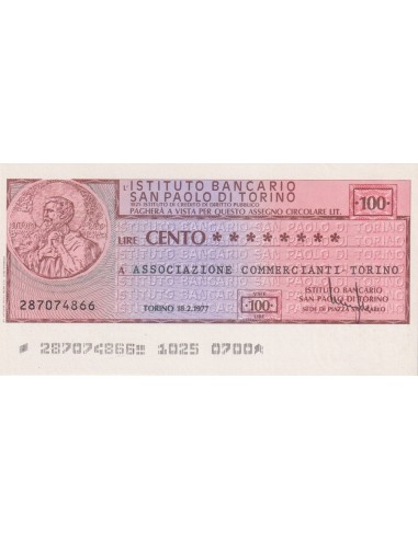100 lire Associazione Commercianti - Torino - 18.02.1977 - (IBSPT28) FDS