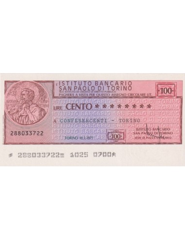 100 lire Confesercenti - Torino - 18.02.1977 - (IBSPT29) FDS
