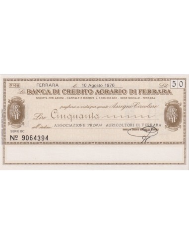 50 lire Associazione Prov.le Agricoltori di Ferrara - 10.08.1976 - (BCAF4) FDS