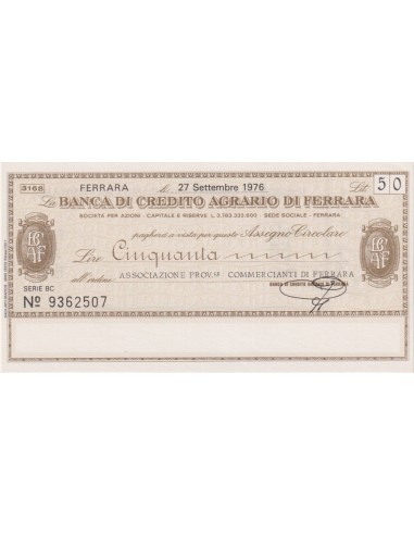 50 lire Associazione Prov.le Commercianti di Ferrara - 27.09.1976 - (BCAF7) FDS