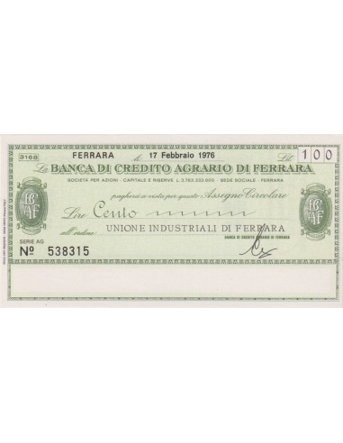 100 lire Unione Industriali di Ferrara - 17.02.1976 - (BCAF22) FDS