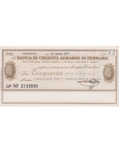 50 lire Associazione Prov.le Commercianti di Ferrara - 27.04.1977 - (BCAF11) FDS