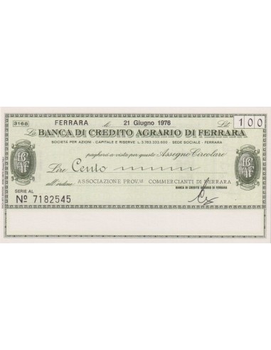 100 lire Associazione Prov.le Commercianti di Ferrara - 21.06.1976 - (BCAF27) FDS
