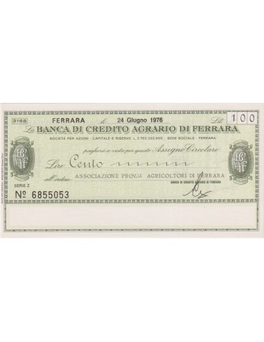 100 lire Associazione Provinciale Agricoltori di Ferrara - 24.06.1976 - (BCAF28) FDS
