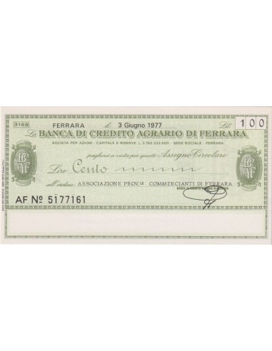 100 lire Associazione Prov.le Commercianti di Ferrara - 03.06.1977 - (BCAF40) FDS