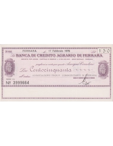 150 lire Associazione Prov.le Commercianti di Ferrara - 17.02.1976 - (BCAF48) FDS
