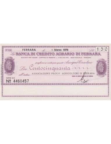 150 lire Associazione Prov.le Agricoltori di Ferrara - 01.03.1976 - (BCAF50) FDS