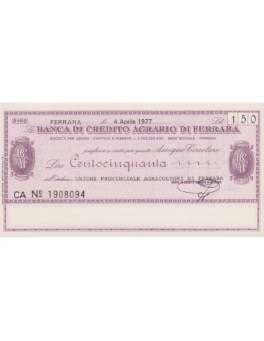 150 lire Unione Provinciale Agricoltori di Ferrara - 04.04.1977 - (BCAF56) FDS