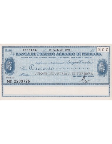 200 lire Unione Industriali di Ferrara - 17.02.1976 - (BCAF61) FDS