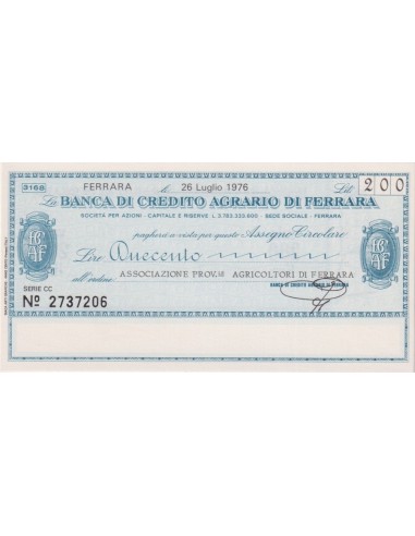 200 lire Associazione Prov.le Agricoltori di Ferrara - 26.07.1976 - (BCAF64) FDS