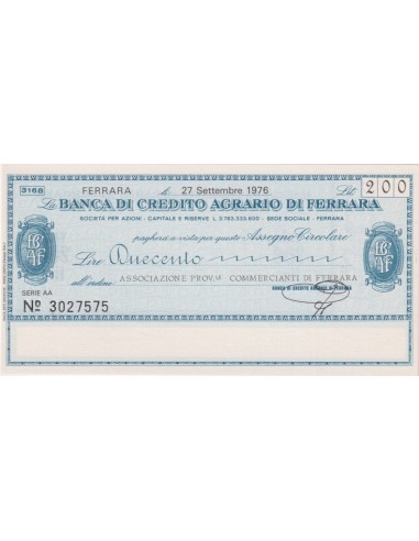 200 lire Associazione Prov.le Commercianti di Ferrara - 27.09.1976 - (BCAF67) FDS