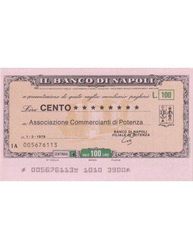 100 lire Associazione Commercianti di Potenza - 01.03.1976 - (BDN18) FDS