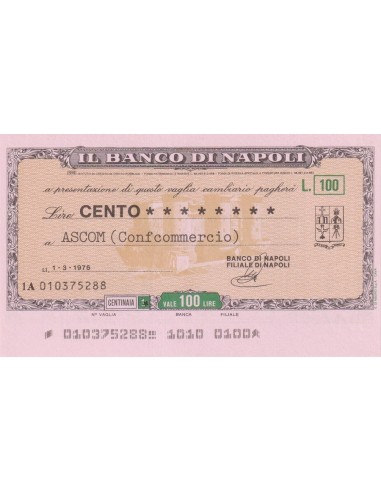100 lire Ascom (Confcommercio) - 01.03.1976 - (BDN17) FDS