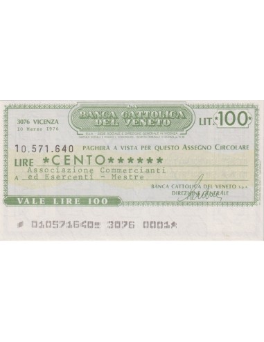100 lire Associazione Commercianti ed Esercenti - Mestre - 10.03.1976 - (BCV4) FDS