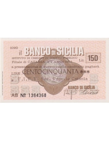 150 lire F.I.P.E. Sez. Prov.le Catania - 02.04.1976 - (BSIC8) FDS
