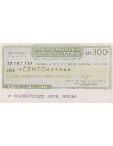 100 lire Associazione Commercianti - Padova - 20.08.1976 - (BCV37) FDS