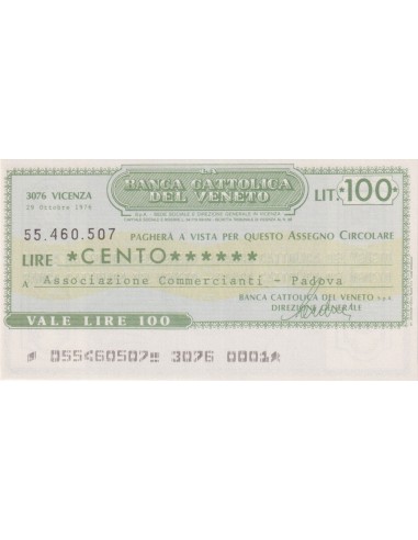 100 lire Associazione Commercianti - Padova - 29.10.1976 - (BCV64) FDS