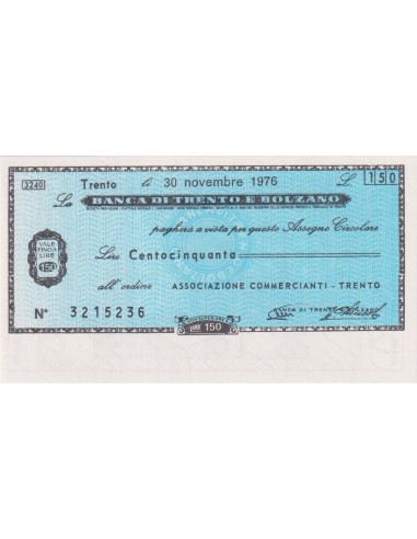 150 lire Associazione Commercianti - Trento - 30.11.1976 - (BTB49) FDS