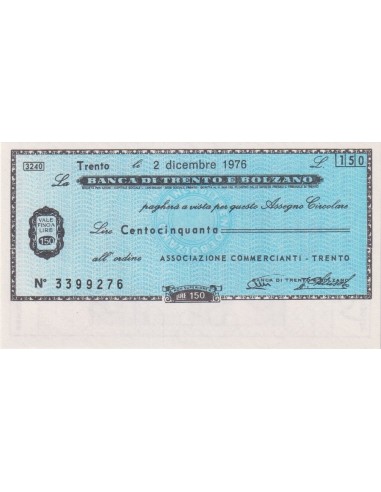 150 lire Associazione Commercianti - Trento - 02.12.1976 - (BTB51) FDS