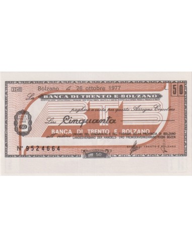50 lire "nuovo disegno" - firma A - 26.10.1977 - (BTB73) FDS
