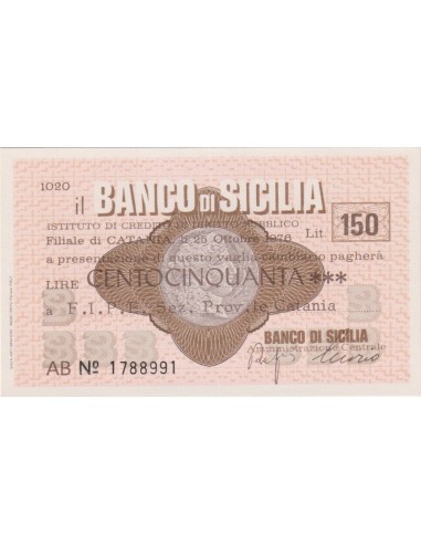 150 lire F.I.P.E. Sez. Prov.le Catania - 25.10.1976 - (BSIC36) FDS