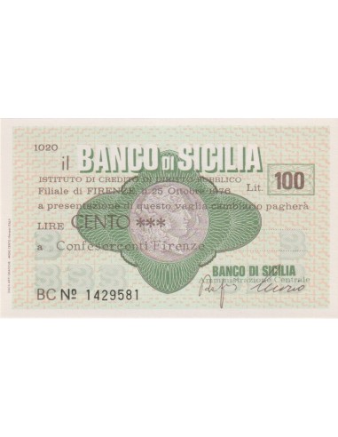 100 lire Confesercenti Firenze - 25.10.1976 - (BSIC39) FDS