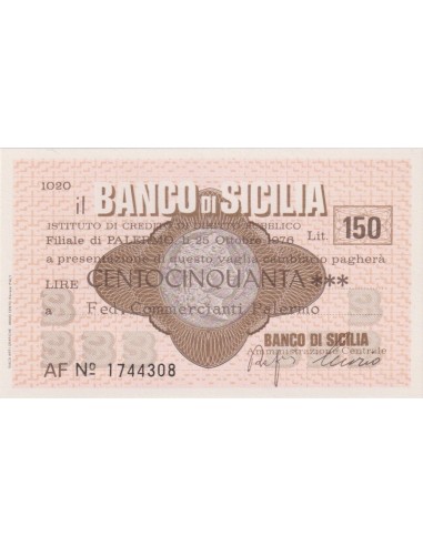 150 lire Fed. Commercianti Palermo - 25.10.1976 - (BSIC46) FDS