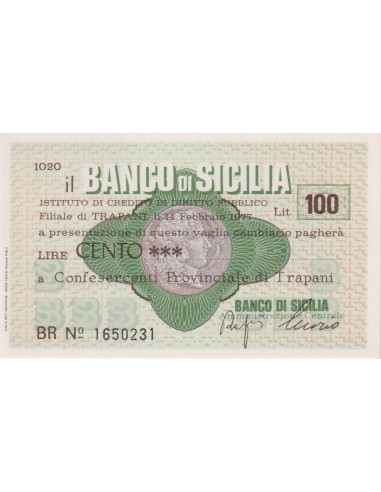 100 lire Confesercenti Provinciale di Trapani - 14.02.1977 - (BSIC97) FDS