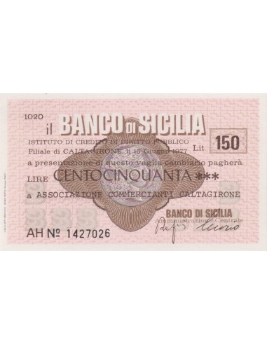 150 lire Associazione Commercianti Caltagirone - 14.02.1977 - (BSIC103) FDS