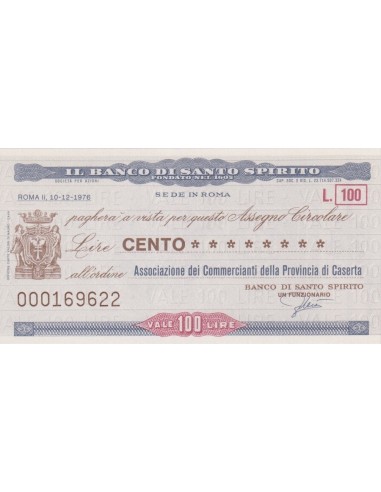 100 lire Associazione dei Commercianti della Provincia di Caserta - 10.12.1976 - (BDSS1) FDS