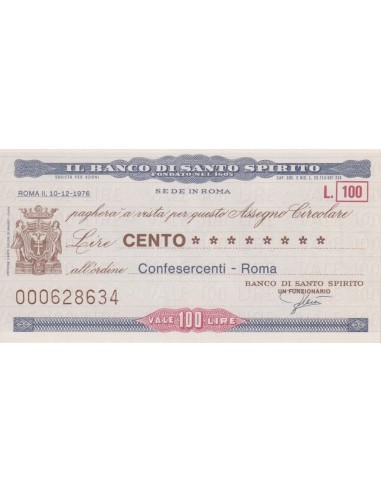 100 lire Confesercenti - Roma - 10.12.1976 - (BDSS2) FDS