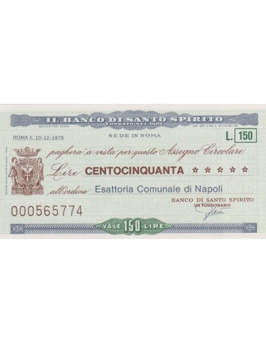 150 lire Esattoria Comunale di Napoli - 10.12.1976 - (BDSS9) FDS
