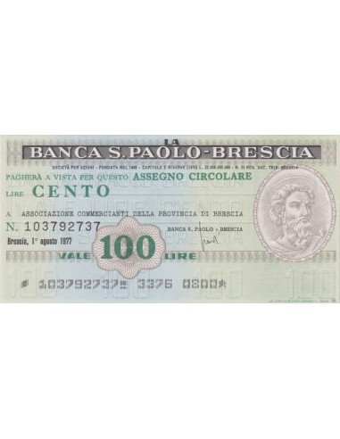 100 lire Associazione Commercianti della Provincia di Brescia - 01.08.1977 - (BSPB2) FDS